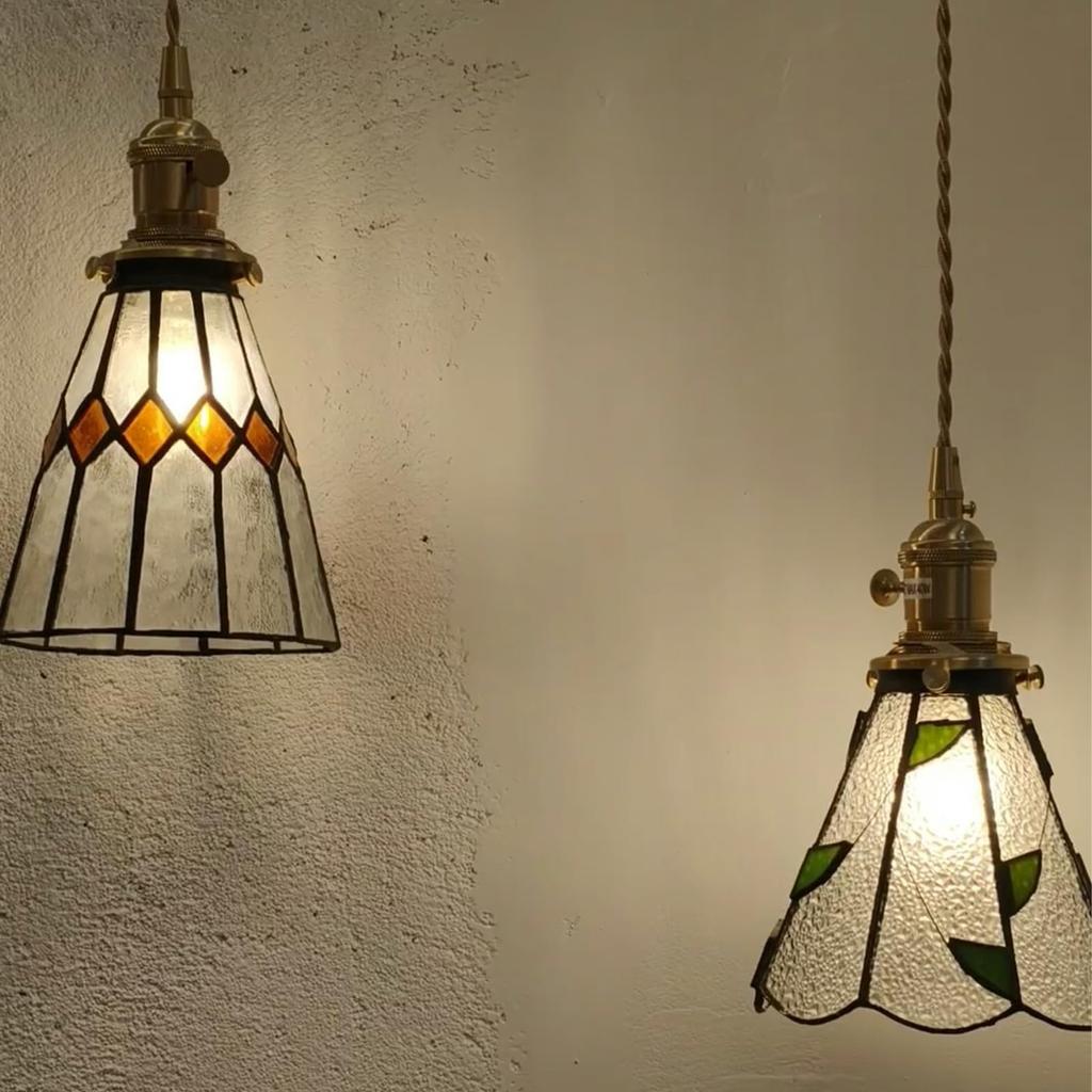 Stylish LED Pendant Light with Glass Shade, Nordic Modern Design, Brass Body, Adjustable Cord, Ceiling Mount (E26 Base, Bulb Sold Separately), Ideal