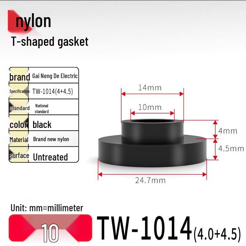 T-shaped Nylon Gasket Ring Screw Shaft Sleeve, Round Concave-Convex Insulation Pad, M2-M35