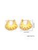 Gold C-Shaped Round Hoop Earrings with Bright Surface, French Light Luxury, High-End Stainless Steel