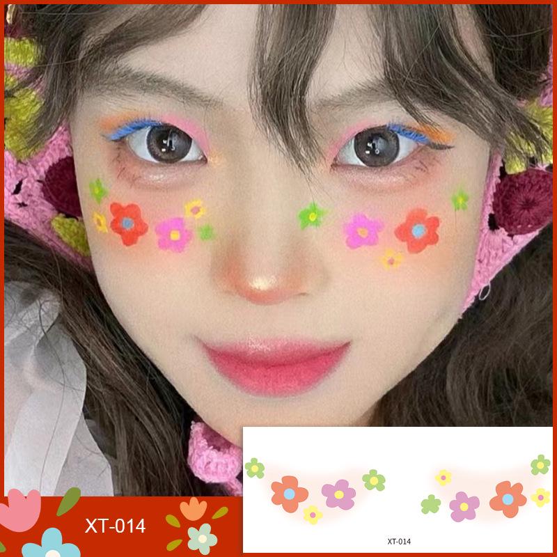 Cute Heart Face Stickers for Valentine's & New Year - Temporary Tattoos for Kids' Makeup & Stage Performances