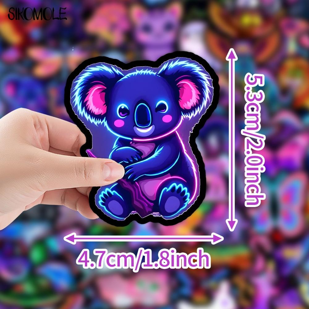 1050 100PCS Neon Style Animal Stickers Cute Kawaii Panda Cat For DIY Suitcase Laptop Luggage Graffiti Sticker Decal Kids Gift