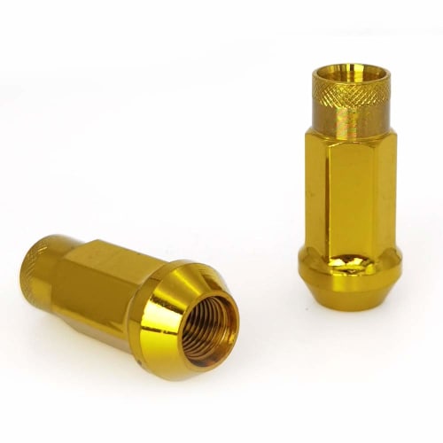 SOROPARTS Steel Wheel Nuts, M12P1.5, Forged Steel, Set of 20, 48mm Long (Silver and Gold)