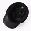 Men's Winter Genuine Leather Lei Feng Hat - Warm Duckbill Cowhide Cap for Elderly