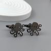 Manžetové knoflíčky z nerezové oceli s motivem chobotnice pro muže, Pánské šperky a doplňky, Personalizované knoflíčky se vzorem mořských živočichů, Dárek