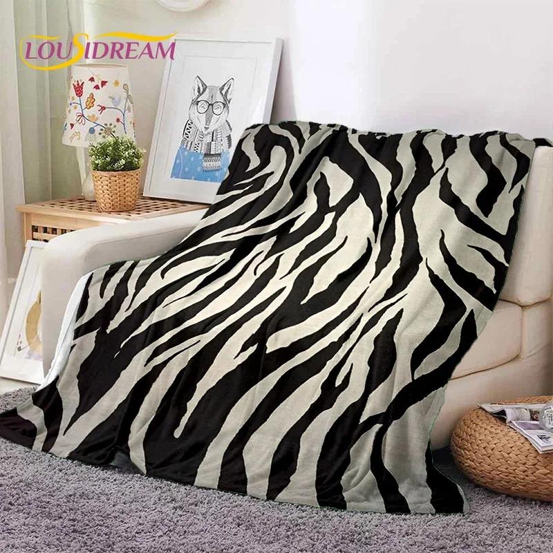 3D Colorful Zebra Stripe Leopard Tiger Soft Flannel Blanket for Bed Bedroom Sofa Picnic,Throw Blanket for Cover Outdoor Nap gift