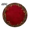 Round Christmas Placemat Placemat 14 Inch Festive Pattern Anti Slip Tabletop Protector Tableware Heat Insulation Place Mat for Dining Table Kitchen
