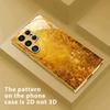 Gold-plated Tempered Glass Phone Case, Compatible Galaxy S26 S25 S24 S23 S22 Ultra Plus. Made Tempered Glass Gold Textured