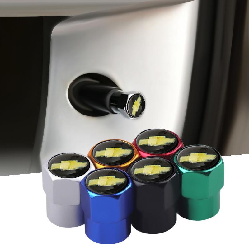 4PCS Alloy for Chevrolet Car Emblem Tire Valve Caps Sail Silverado Cruze Captiva Malibu Orlando Aveo Lacetti Wheel Stem Covers  KA9