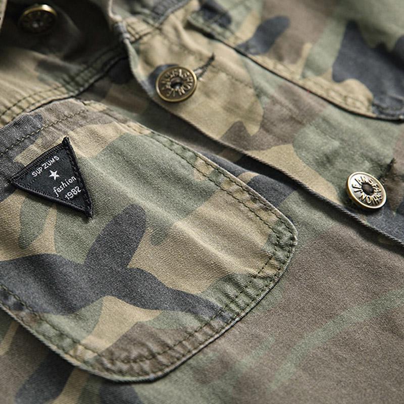 Buy DAYIFUN Men Camouflage Denim Jacket 