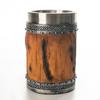 Handmade Wooden Beer Mug with Stainless Steel Liners Rustics Barrels Tankards for Men Beer Stein Unique Beer Gift B03E