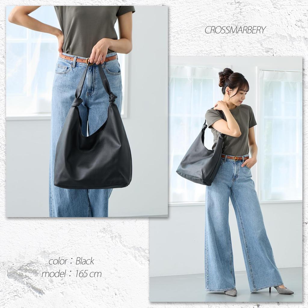 Crossmarberry Large Tote A4 Faux Large Shoulder Suitable for Women In Their and Black Women's Bag, Size, Cute, Stylish, Leather, Capacity, Elegant,