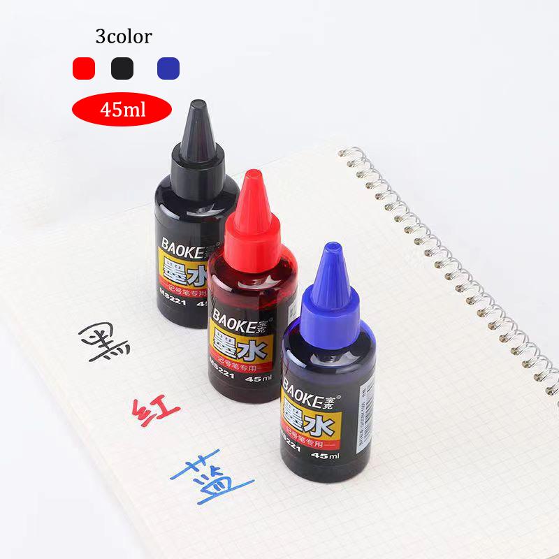 1 Caixa 45ml Tinta para Marcador Permanente, Oleosa, Secagem Rápida, À Prova d'Água e Não Desbota, Não Apagável 3 Cores Líquido de Recarga para Tinta de Marcador