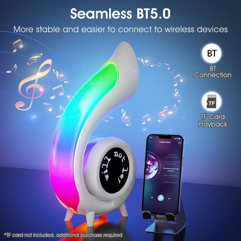 G69pro Multifunction Conch Bluetooth-compatible Speaker Lyrics Display Alarm Clock Colorful Light