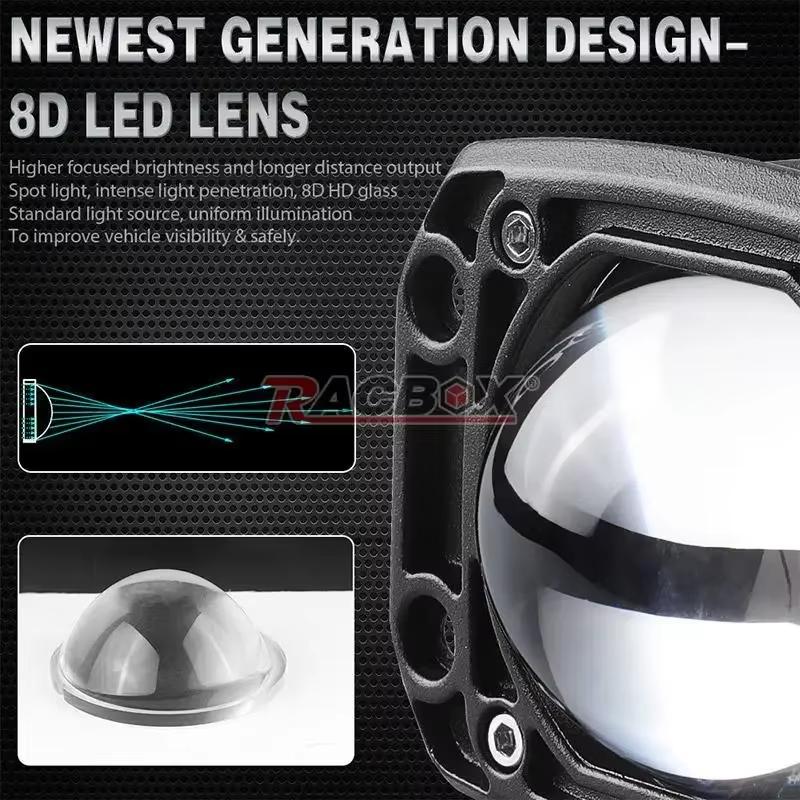 24V 12V Car DRL Lights LED 6000K/3500K Fog Lens Motorcycle Spotlight Flood Spot Day Running Lamps For Jeep Wrangler Off Road 4x4