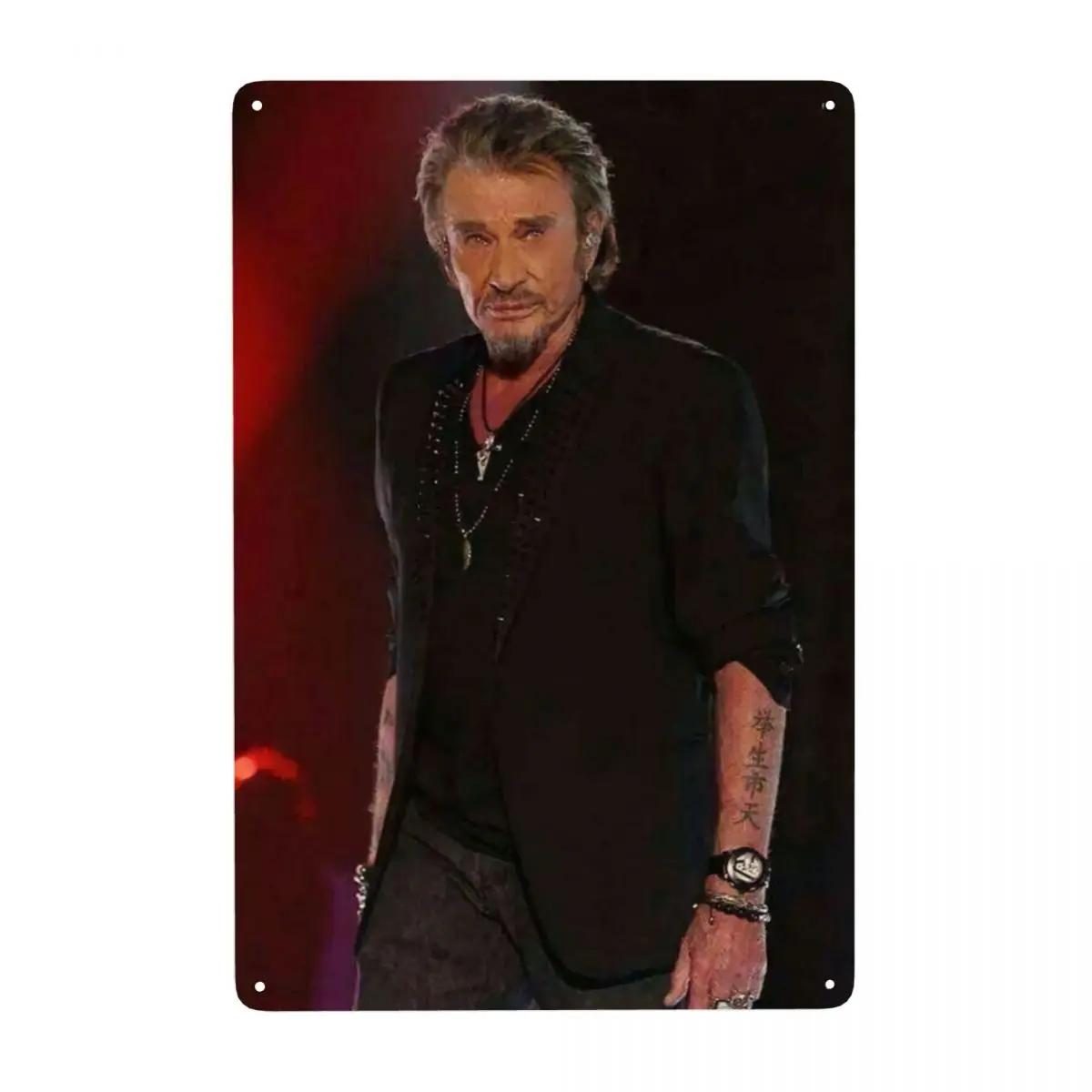 Vintage Johnny Hallyday Music Singer Metal Sign Custom French Rock Tin Plaques Pub Cafe Yard Home Decor xinch 20x30cm(7.8x11.8inch)