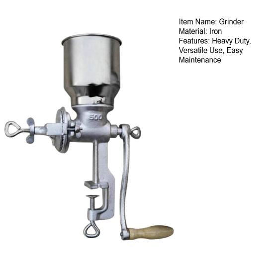 Manual Coffee Grinder Heavy Duty Hand Crank Grain Mill for Wheat Corn Pepper Cereals 3 Adjustable Grinding