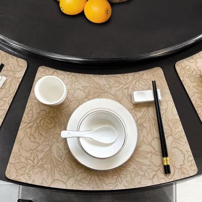 Huihuang Chinese Style Fan-Shaped Leather Placemat