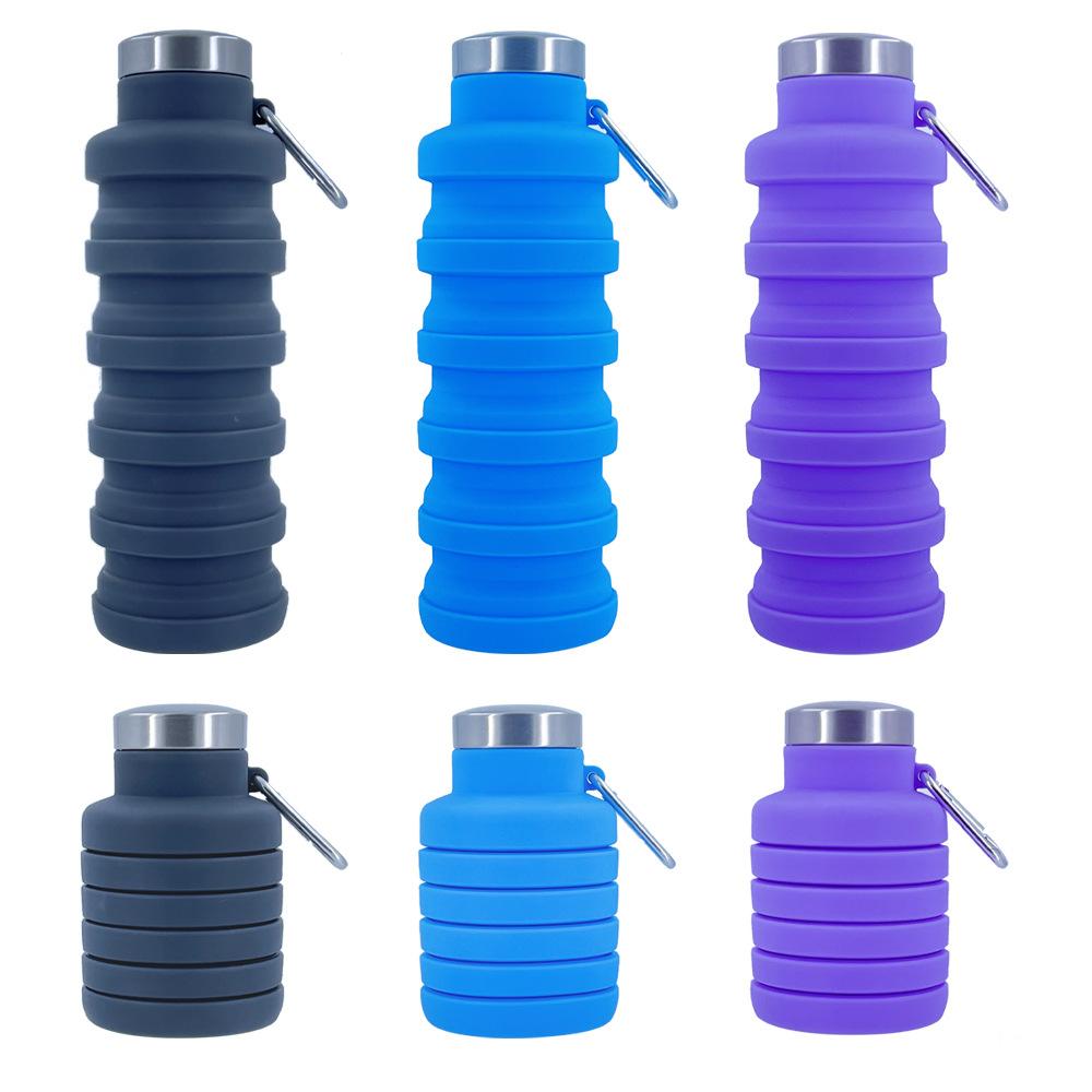 New Portable Silicone Water Bottle Retractable Folding Coffee Bottle Cups E Outdoor Travel Tools Collapsible Sport Bottles