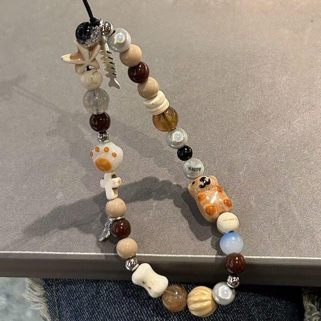 Cool Style Bone Dog Bead Pendant Phone Chain Lanyard