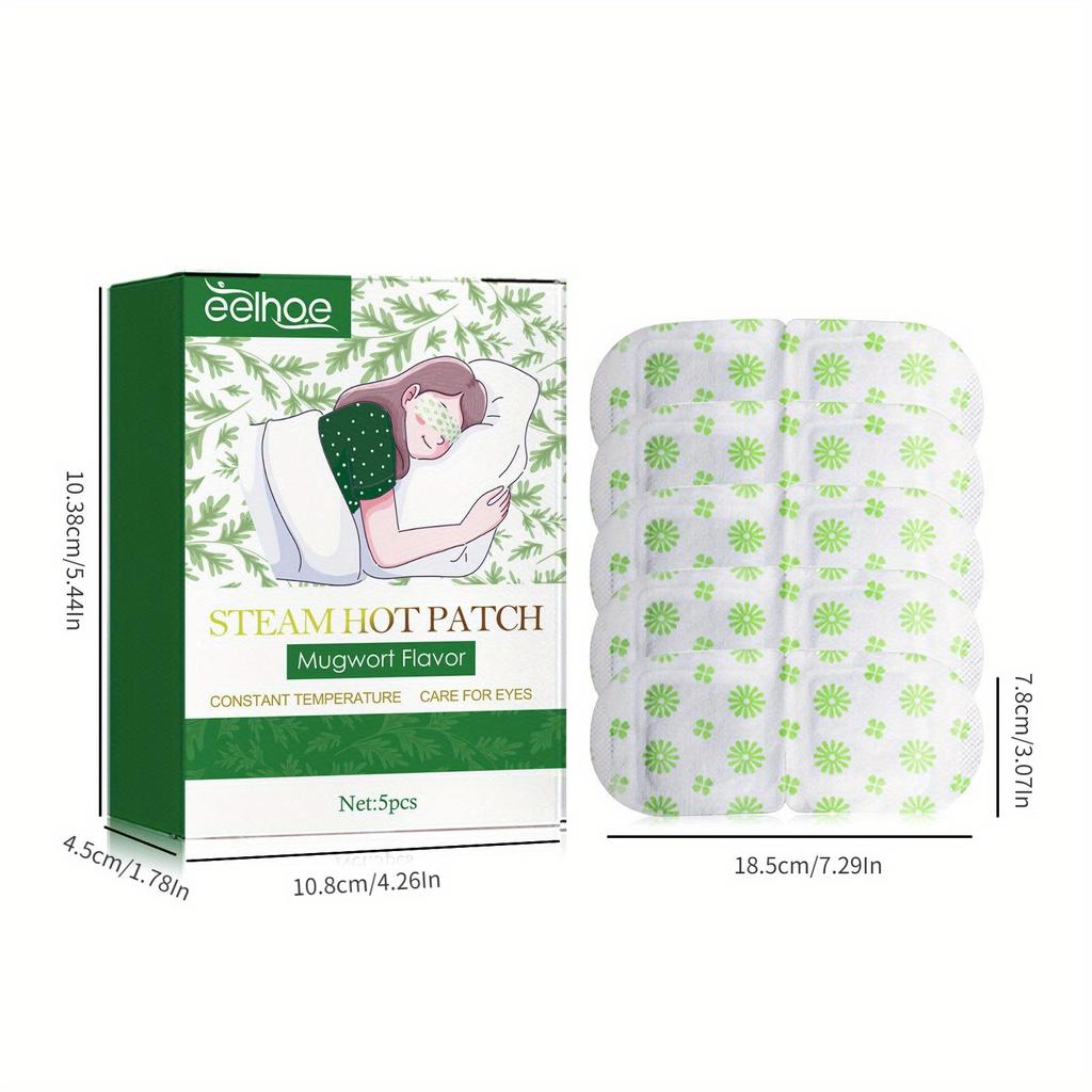 5PCS Artemisia Steam Eye Mask Relieves Eye Fatigue And Discomfort, Lightens Fine Lines, Black Circles, And Eye Protection Eye Mask