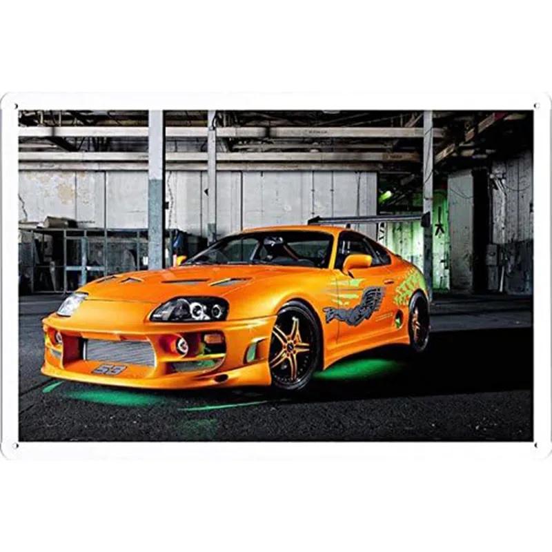 Auto Metal Tin Signs Plaque Sports Car Wall Decoration Vintage Art Posters Iron Painting for Man Cave Home Cafe Garage Club Bar