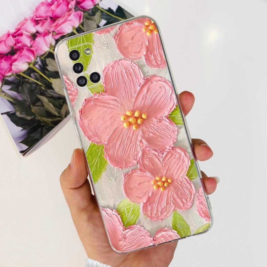 For Samsung A51 Case SM-A515F Flower Cover Fashion Silicone Soft Bumper Clear Funda For Samsung A31 A71 SM-A315F A 51 Phone Case