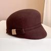 Französischer Promi-Reiterhut mit Strassschleife Herbst-Winter-Hut aus australischem Wollfilz Premium-Newsboy-Hut für den Außenbereich
