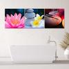Set of Three Pictures Canvas Print Flower Zen Stone
