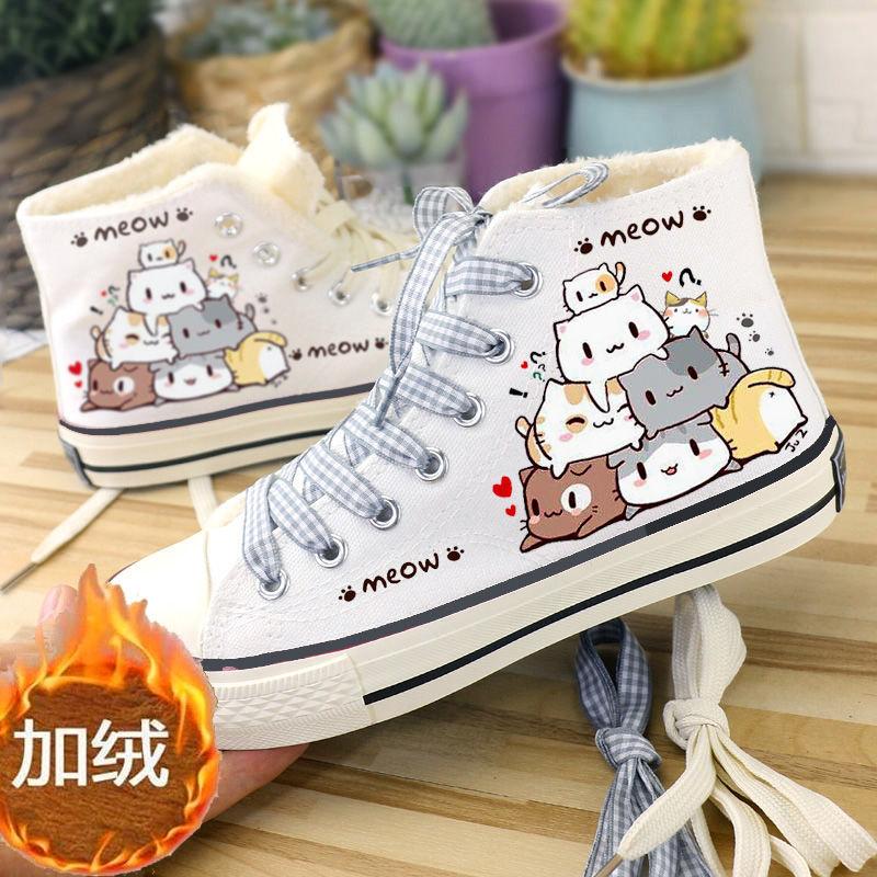 Womens Anime Style High Top Canvas Shoes for Women Womens Anime Style High Top Canvas Shoes for Women