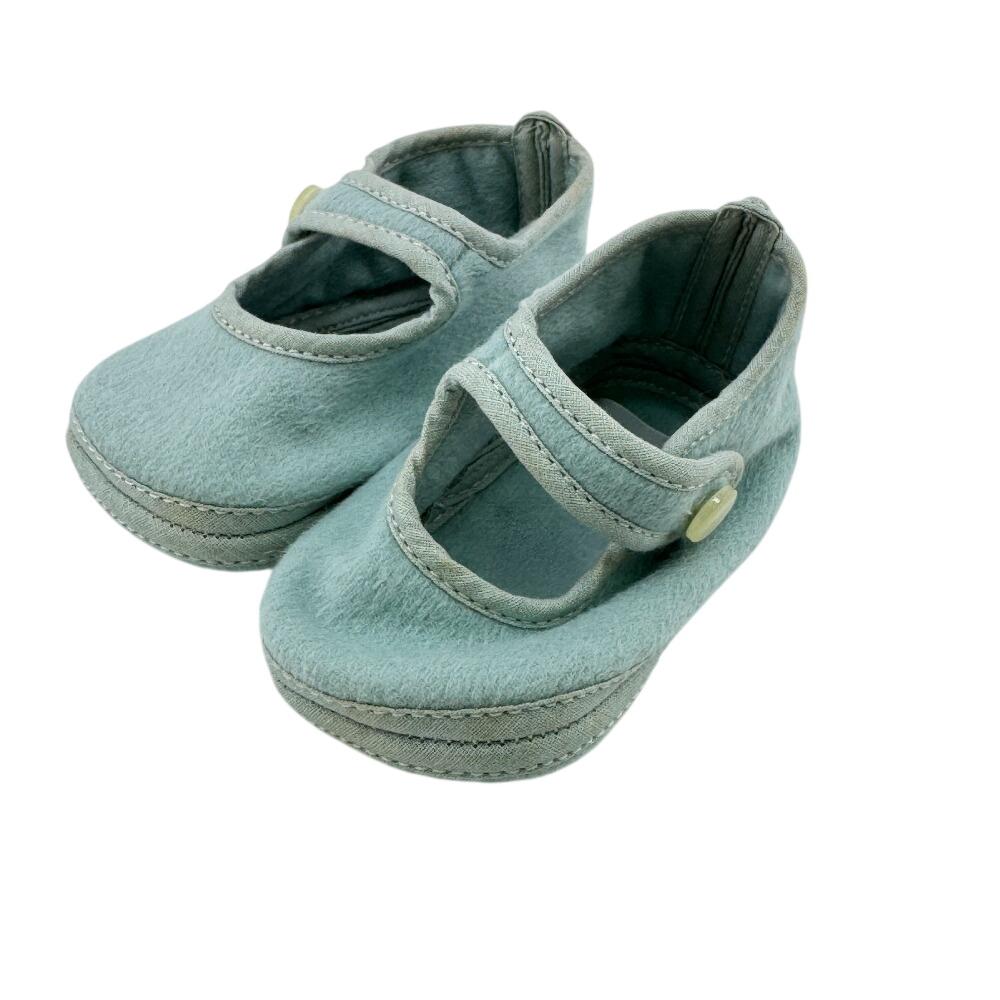 HERMES Baby s first shoes wool Other shoes Enamel Green wool unisex Used