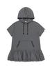 Tuomio Stripe Balloon Hood Dress [Charcoal]