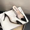 Baotou Slippers Stiletto 2026 Summer New Women's Transparent Open-toe Pointed Toe High Heels