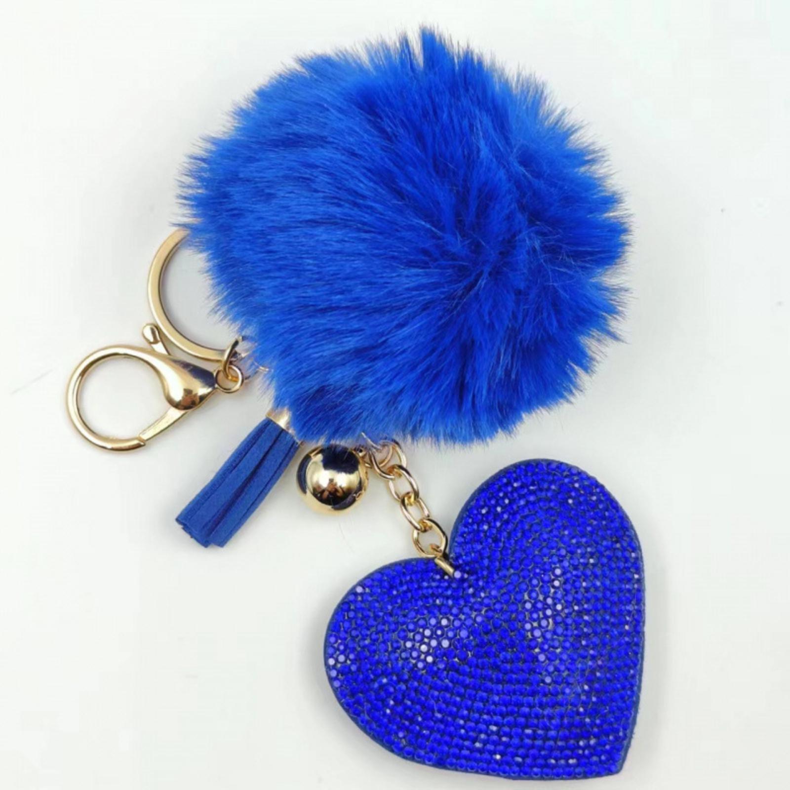 

Heart-shaped Pom-pom Keychain Pendant, A Creative And Cute Charm That Can Be Hung Bags And Mobile Phones. One Size