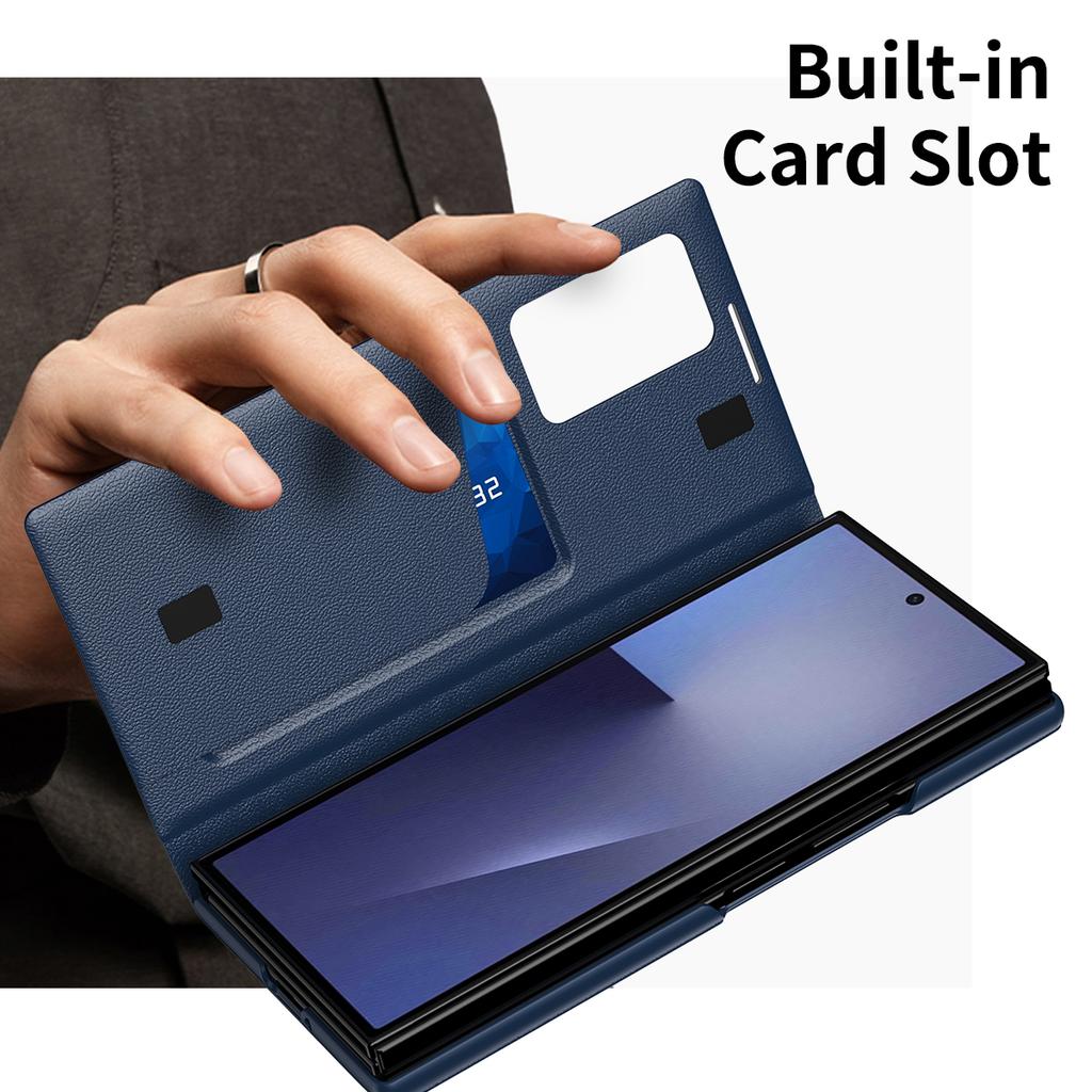 For Samsung Galaxy Z TriFold 5G Case with Card Holder Smart View Window Leather Phone Cover