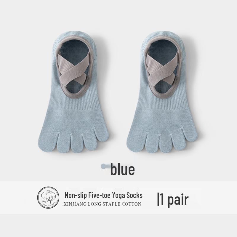 Women's Anti-Slip Yoga & Pilates Five-Toe Socks - Summer Thin, Pure Cotton Toe Separator Boat Socks