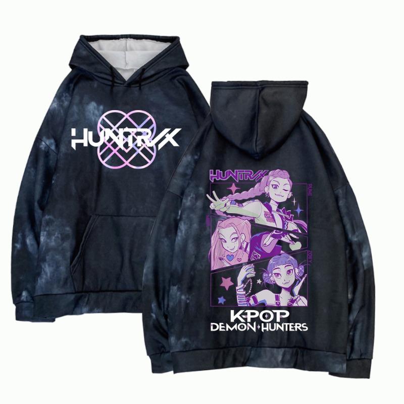 Anime Kpop Cazador de Demonios Moda Sudadera con Capucha para Mujer Sudadera Anime Harajuku Jersey Tops para Niños Ropa de Calle