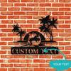 Unique Custom Couple Name Metal Dolphin Sign Contemporary Beach Home Decor Personalized Housewarming Wall Gift