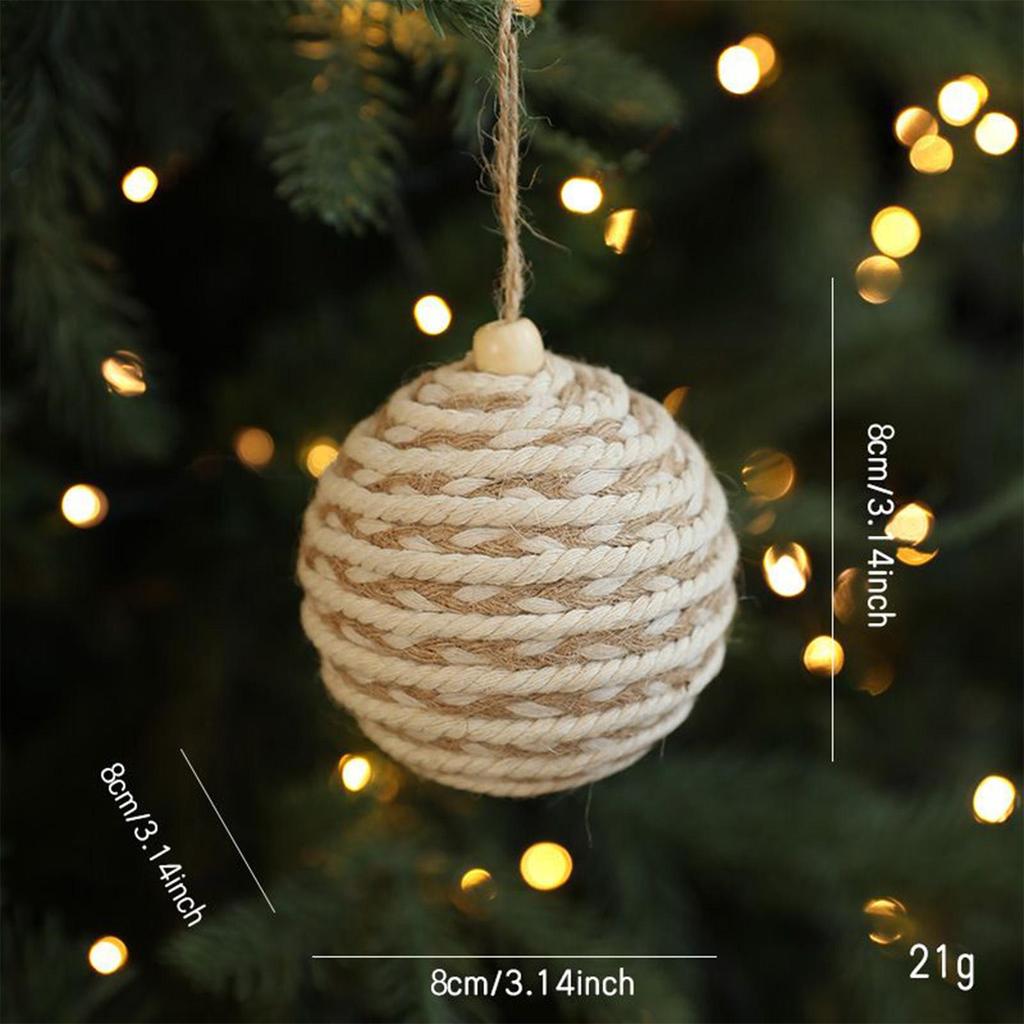 Christmas Tree Decorative Ball 8cm, Xmas Tree Hanging Ornaments, Christmas Party Decorations, Cotton Rope Ball, Xmas Gifts