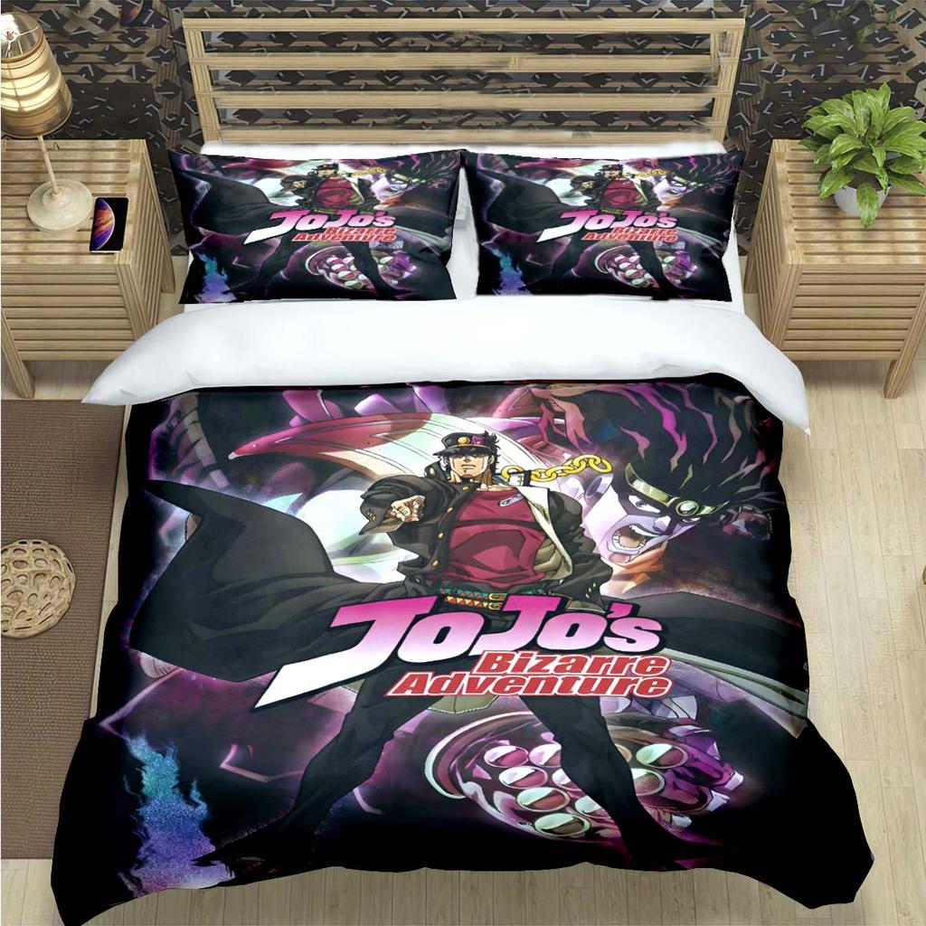 Beliebte Cartoon J-Jojo’S Bizarre Adventureprint Bettwäschesets Bettzubehörset Bettdeckenset Teenager Mädchen Einzelbett Einzelbett Kindergeschenk