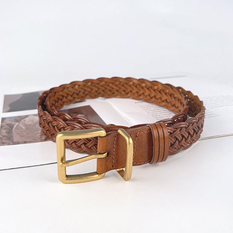 Punch-free Belt Hand-woven Retro Versatile Women's Belt with Casual Pants Jeans
