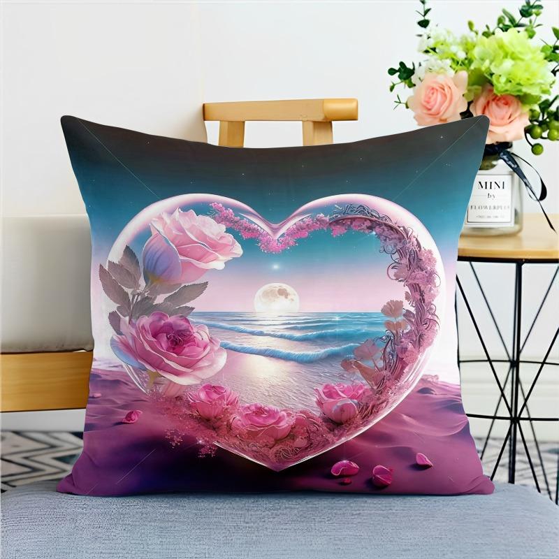 Ocean Beautiful Love Pillowcase Dormitory Decoration Office Living Room Home Pillowcase