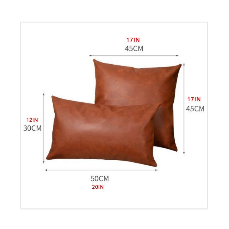 Premium Faux Distressed Leather Cushion Cover Handmade Pillow Case Sofa Bed