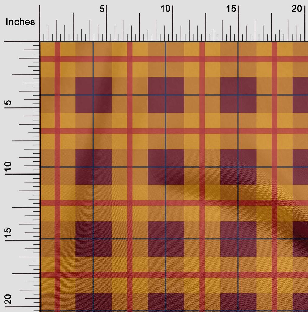 oneOone Cotton Flex Black Fabric Madras Check Dress Material Fabric Print Fabric By The Yard 40 Inch