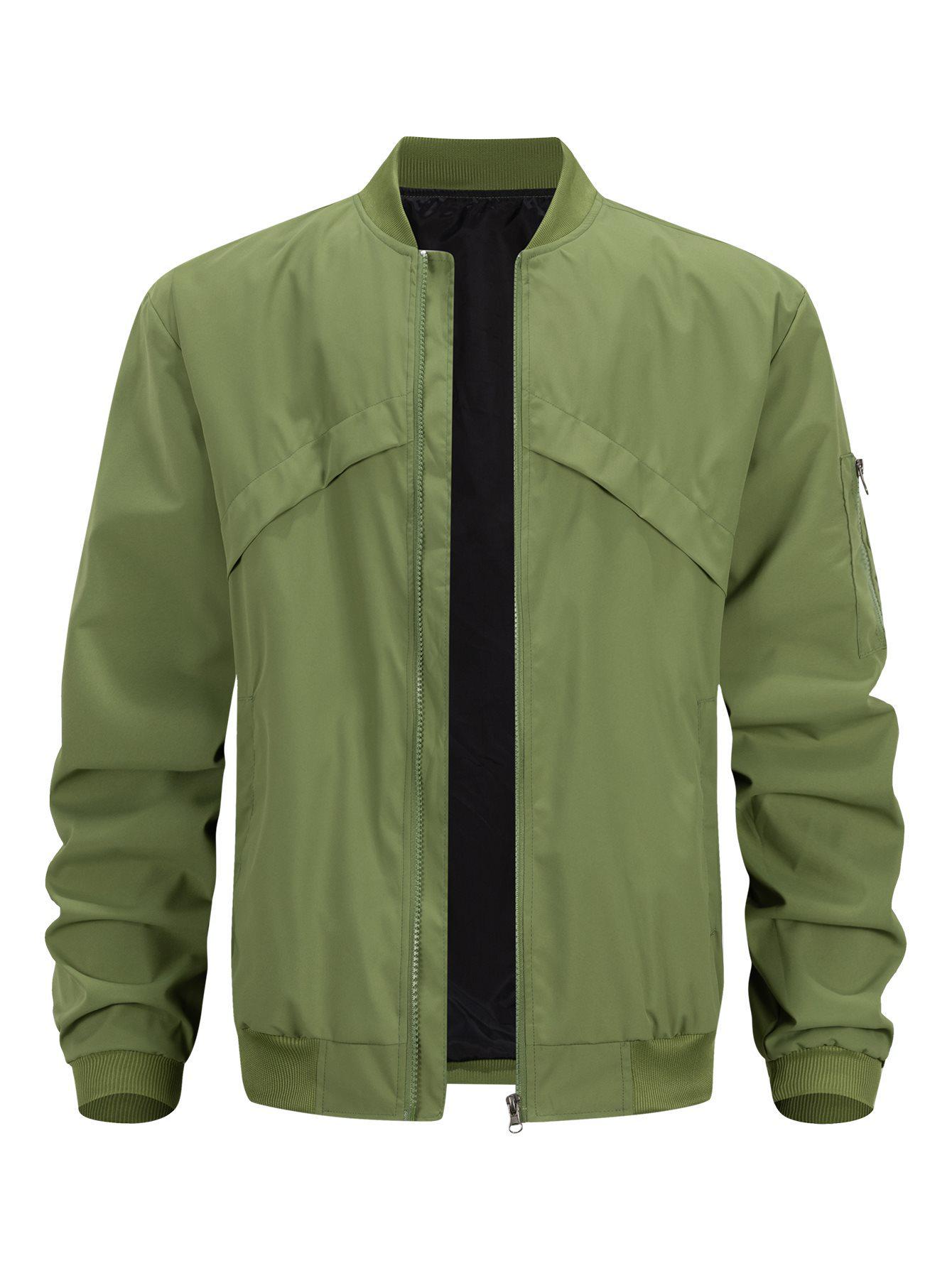 Men s Trendy Patchwork Stand Collar Sports Jacket XS