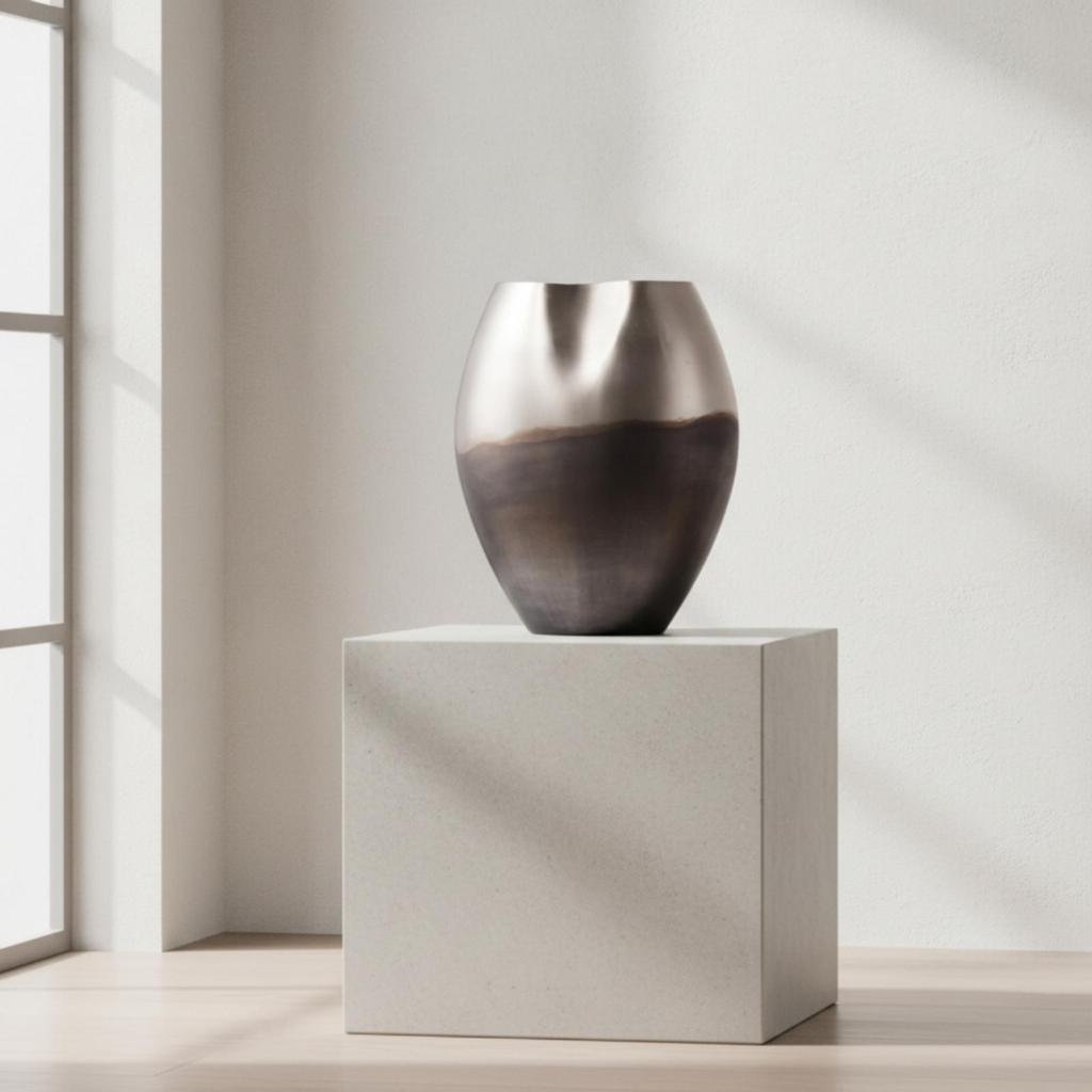 Decorative Vase Gradient Aluminum Elegant for Entryway, Mantel, Minimalists