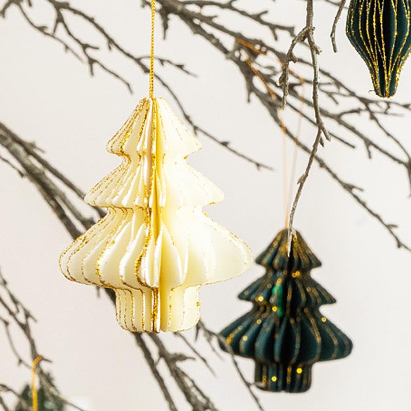 1ks Lampion Elegantní Ozdoba Slavnostní Papírová Odolná Ozdoba Klasický Vánoční Stromek Romantický Plástvový Jemný