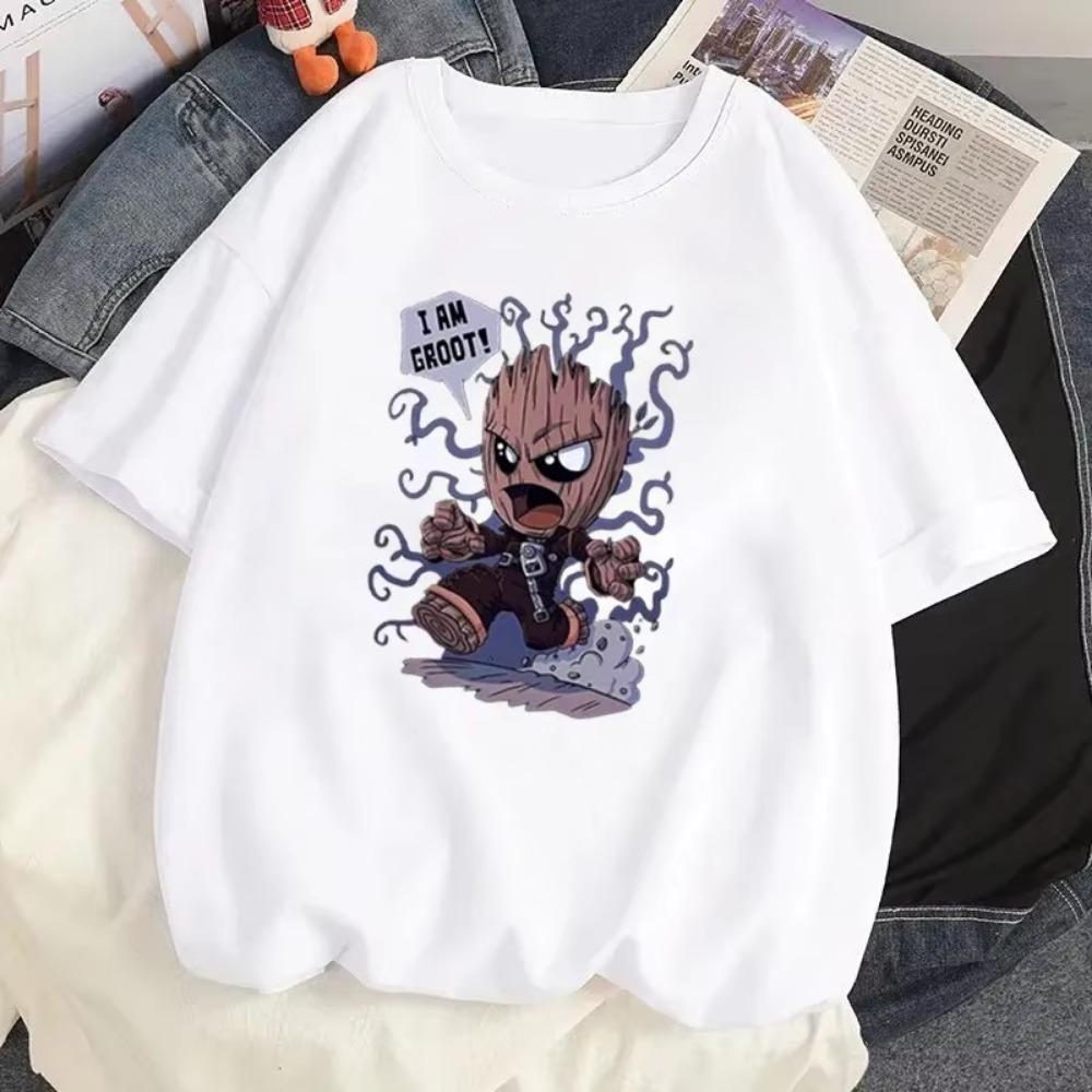 T Shirt For Men Fun Groot Printed Shirt Fashion Women's Casual Cotton T-Shirt Women Street Wear T-Shirts