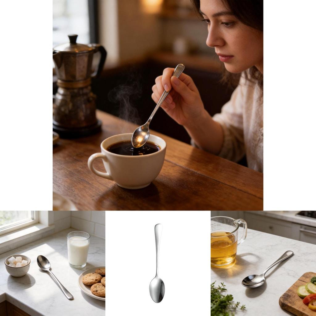 Stainless Steel Soup Spoon With Long Handle For Coffee And Dessert Ideal For Home Kitchen