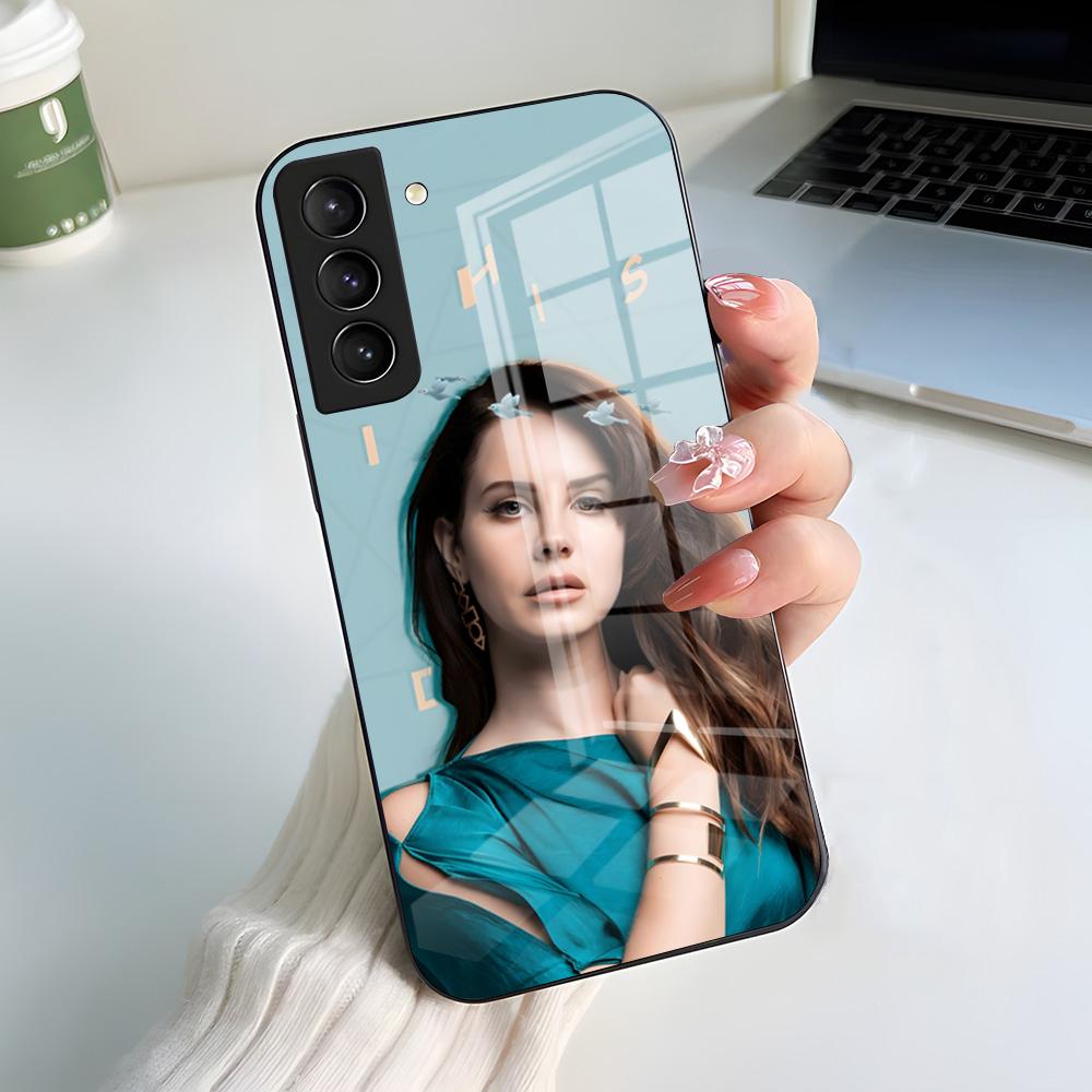 Lanas-w-Del-R-Rey Phone Case For Samsung S26 S25 S24 FE S23 S22 S21 Plus S20 Ultra Note20Ultra Black Glass Cover