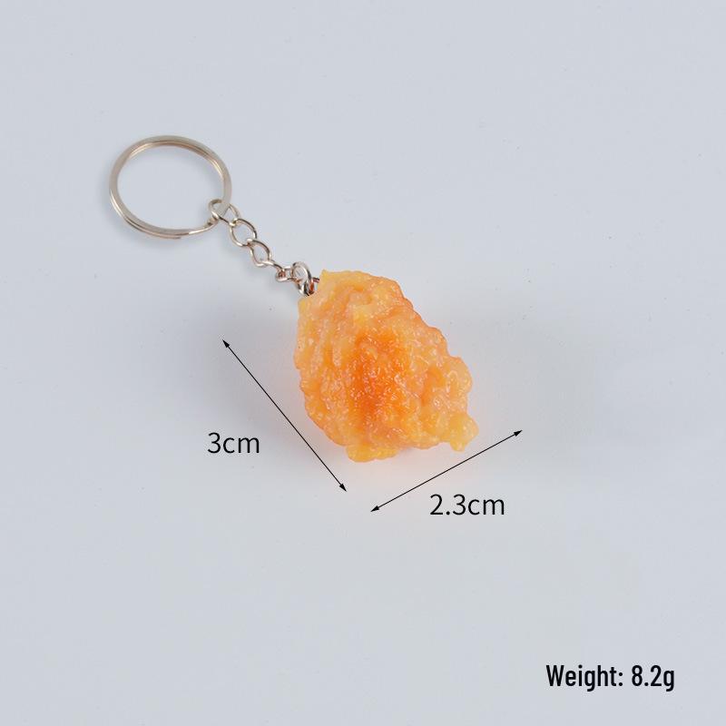 Simulated French Fries & Fried Chicken Keychain - Food Model Props and Toys